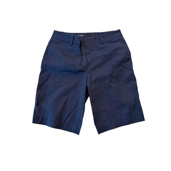 NWT Talbots Womens Navy Blue Flat Front Cotton Stretch Chino Perfect Shorts Sz 6 - Picture 9 of 13
